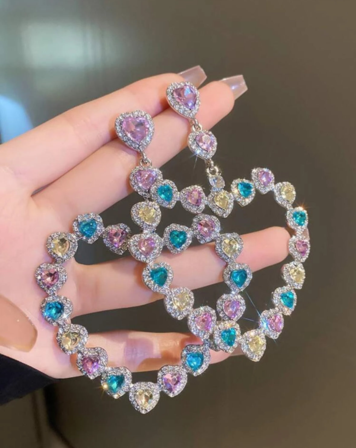 Fancy Heart Shaped Earrings