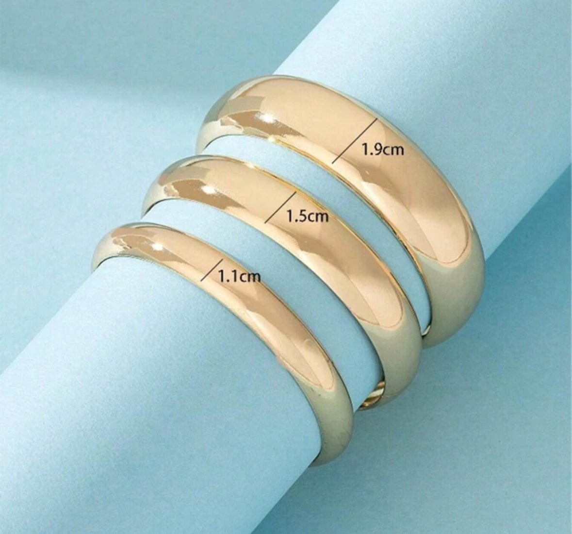 3 Pcs Gold Bangles Set