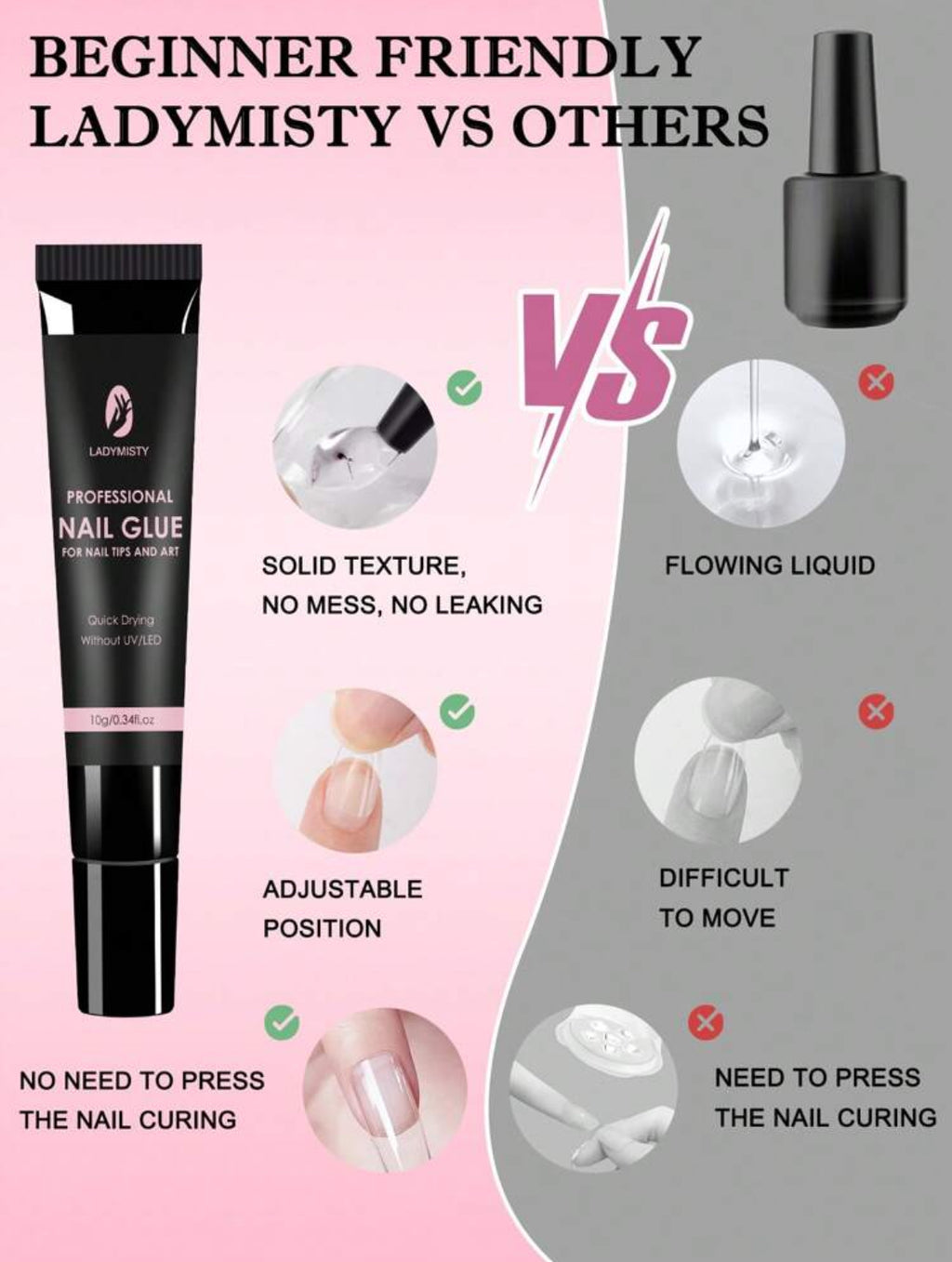 Gelly Press On Nail Glue & Remover Kit