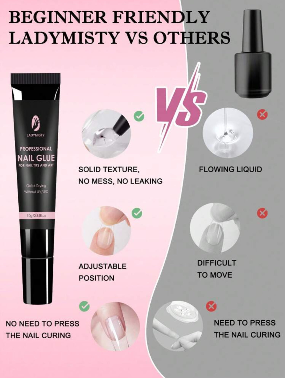 Gelly Press On Nail Glue & Remover Kit