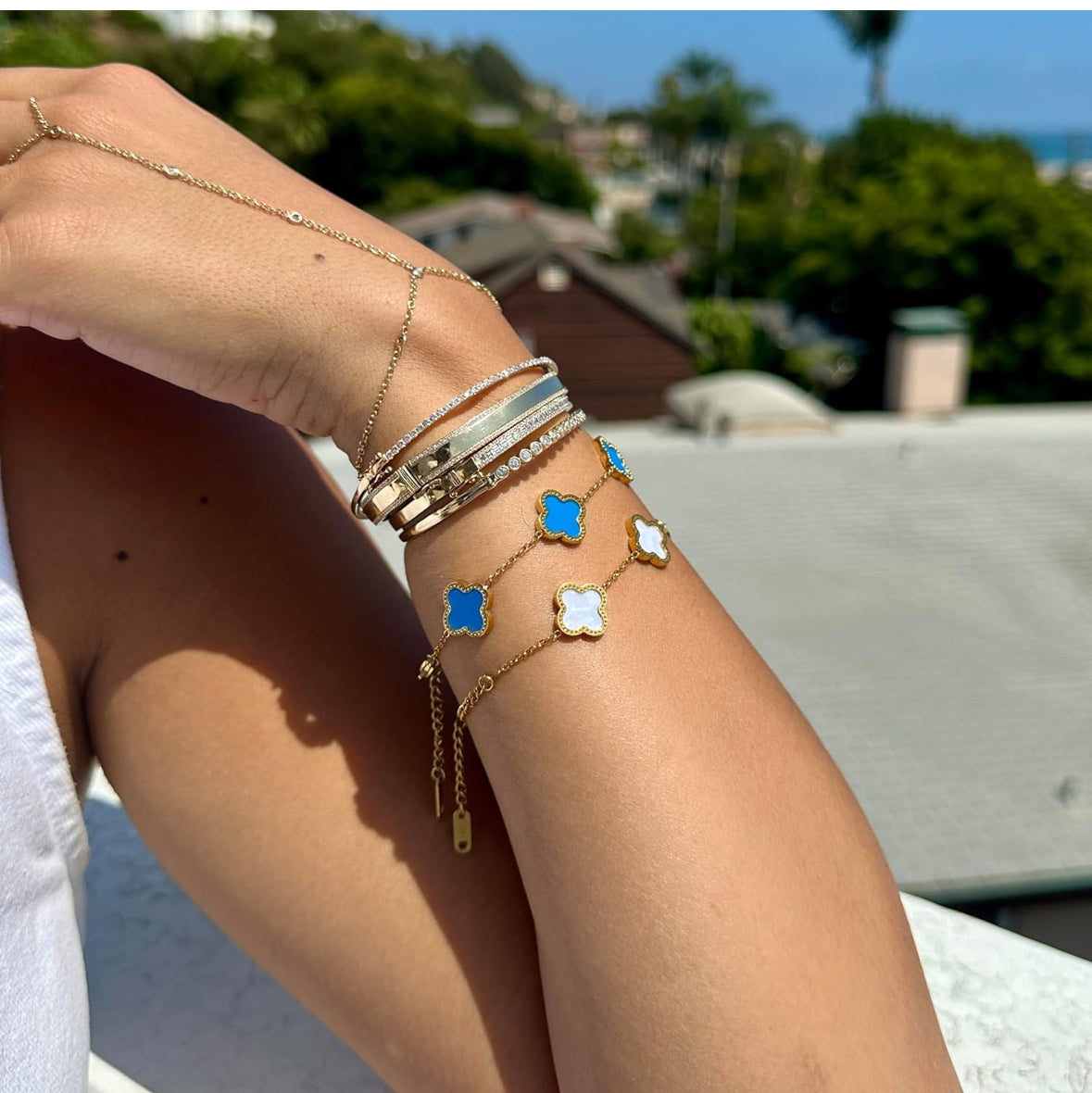 Gold Plated Clover Bracelet