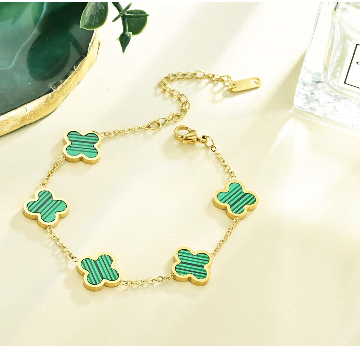 Gold Plated Clover Bracelet
