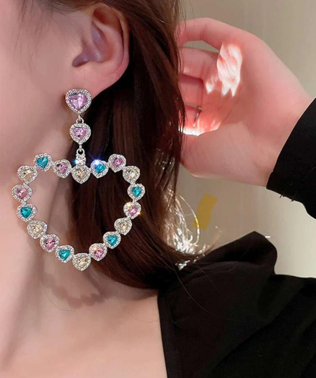 Fancy Heart Shaped Earrings