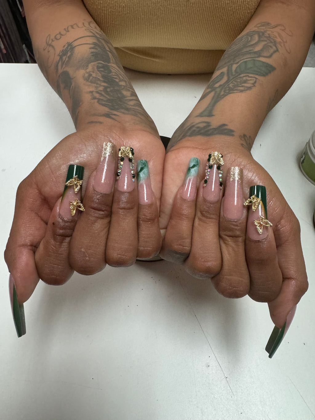 Butterflies Green and Gold